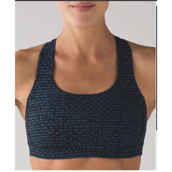 Lululemon Fast Lane Workout Bra Teal Size 10 - Picture 4 of 11